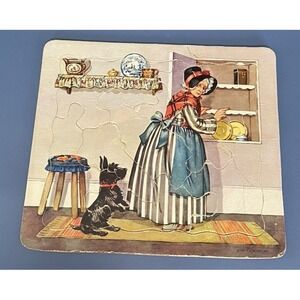 Platt & Munk Vintage Puzzle Cardboard  Old Mother Hubbard Nursery Rhyme Made USA